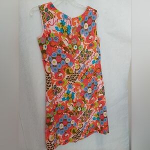 Vintage Alex Colman California 60's Mod Floral Shif Dress